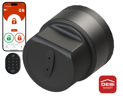 <strong>DESi Utopic RX AI-Powered Smart Lock</strong><br> Compatible with iOS-Android Wireless Fingerprint + Touch Keypad Set (Mounted on Existing Key - Universal Design for All Doors) - 1